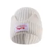 Gorro de Lana con Parche de Letra y Orejas de Gato para Otoño e Invierno, Gorro de Punto Versátil Simple y Lindo, Gorro Cálido para Proteger los Oídos al Aire Libre