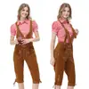 Traje tradicional bávaro para padres e hijos, atuendo alemán para Oktoberfest, camisa a cuadros, overol bordado, nuevos colores