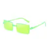 Gafas de sol cuadradas sin montura con borde cortado transfronterizas europeas y americanas, Gafas de sol personalizadas de una sola pieza de colores caramelo, Gafas de sol para protección solar al aire libre