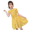 Vestido de Niña Vestido de Verano 2025 Nuevo Vestido Infantil Estilo Occidental Falda de Gasa Floral Cuello de Muñeca para Niños Medianos y Grandes Falda Larga