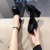 Zapatos de tacón alto con tacón grueso Mary Jane para mujer 2023 nuevo estilo hada plataforma impermeable punta cuadrada francesa hebilla zapatos de una capa