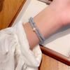 Nueva Pulsera China de Aguamarina de Doble Círculo Pulsera Simple de Perla de Agua Dulce Genuina Elegante Nicho Estilo Nacional Joyería de Mano