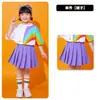 Fantasia de Cheerleading Infantil Primavera Manga Longa Traje de Competição Alunos do Ensino Fundamental e Médio Reunião Esportiva Traje de Entrada para Cerimônia de Abertura