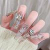 Joyería para uñas diamante nuevo Súper Flash transparente pila Diamante Perla amor rectangular ángulo recto gordo Cuadrado decoración de uñas acabadas