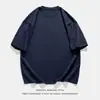 Camiseta Básica de Algodão Masculina Hanlu Verão 2024 Nova Manga Curta Simples Solta Gola Redonda Cor Sólida Camiseta