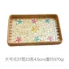 Bandeja Rectangular de Concha de Ratán Vietnamita para Frutas, Bandeja para Sala de Estar, Comedor, Cesta Organizadora de Almacenamiento de Lujo Ligero