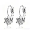 Suministro directo transfronterizo aretes de acero inoxidable con incrustaciones de diamantes para mujer, aretes de flor y moño de moda, accesorios para orejas sin perforación, joyería de lujo ligero