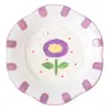 Lindo Juego de Vajilla de Cerámica Hoshino Flor y Lenguaje con Color Bajo Esmalte, Estilo Simple Hogareño Juego de Tazón, Plato, Cuchara