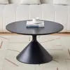 Mesa de centro de madera maciza color crema, estilo nórdico, para salas de estar del hogar, combinación para apartamentos pequeños, moderna, simple, redonda, móvil