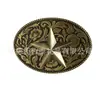 Hebilla de Cinturón de Mezclilla Occidental Personalizada de Venta Caliente Patrón Retro Estrella de Cinco Puntas Hebilla de Cinturón de Aleación de Zinc Bronce Antiguo