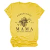 Camiseta Casual Europeia e Americana Homeschool Pr 22 6 Mama Transfronteiriça Verão Gola Redonda Manga Curta Tops Prontos para Mulheres