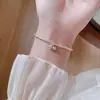 Pulseira Versátil de Prata de Lei S925 com Zircônia Cintilante em Bola Joia Elegante de Nicho Pulseira Simples com Pequeno Diamante Acessórios de Moda