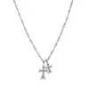 Corrente de Clavícula Cruzada Cravejada com Diamantes Estilo Europeu e Americano, Colar Duplo Cruz de Liga Masculino, Acessório de Hip-Hop de Nicho