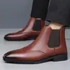 Botas Martin para Hombre Moda Transfronterizas Tallas Grandes Nuevas Botas de Cuero de Caña Alta Tendencia Retro Slip-on Zapatos de Cuero Casual Se Puede Enviar Directamente