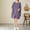 Ropa para Mujer Tallas Grandes, Reductora de Edad, Trajes Elegantes y de Moda para Mujer, Nueva Ropa de Verano 2026, Conjunto Casual de Dos Piezas Holgado de Manga Corta al por Mayor