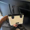 Estilo Casual de Playa Bolso Pequeño Tejido para Mujer 2025 Nuevo Bolso de Hombro Cruzado de Verano Bolso Cesta Cubo de Paja