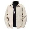 Camisa casual de veludo para homens, tamanho grande, para primavera e outono, de manga comprida, jaqueta, top moderno para homens