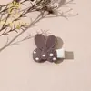 Pinza para el pelo bordada con lana de cereza nueva transfronteriza, accesorios para el pelo de niños, lindo clip bb de conejo, clip mariposa para bebé todo incluido