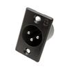 Micrófono de asiento macho de cañón de 3 núcleos de metal largo HF Consoner Micrófono Audio Plata Negro Asiento macho de cañón de 3 núcleos