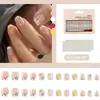 Uñas postizas ponibles con un toque de alta gama, populares en línea, manicura de lazo, lindo diseño de corazón girly, uñas estilo dulce y puro deseo
