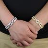 Europeu e Americano novo 15mm fileira única zircônia Corrente Cubana masculina moda marca de moda hiphop joias pulseira hip hop