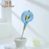 Flor de alcatraz de hilo tejida a mano flor artificial de un solo tallo arte floral de punto eterno decoración de escritorio ramo