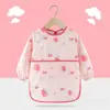 Delantal Infantil Impermeable y Resistente a Manchas de Manga Larga para Comer, Protección de Cuerpo Completo, Longitud Extendida, Adecuado para Niños y Niñas en Preescolar