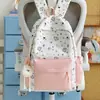 Nova Mochila Ins Fofa de Desenho Animado Estilo Coreano para Mulheres, Mochila Escolar Estudantil de Grande Capacidade com Grafite Fofo, Mochila Doce para Mulheres