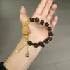 Pulsera Original Nueva Estilo Chino para Estudiantes con Granos de Café, Elementos de Osito Lindo, Zorro de Nueve Colas y Perro Canela, un Éxito en Xiaohongshu