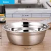 Bacia de Aço Inoxidável 304 Bacia Espessa para Bater Ovos Bacia Doméstica para Lavar Vegetais Bacia e Tigela de Cozinha Bacia Grande para Sopa Bacia para Assar