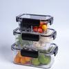 Refrigerador Caja para Conservar Frescura Caja de Almacenamiento Cocina Contenedor Hermético Plástico de Grado Alimenticio Transparente Lonchera Caja Bento para Frutas Caja de Almacenamiento