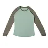 Ovelha Perdida Patchwork de Lã Merino Manga Longa Camiseta de Secagem Rápida Manga Raglan Feminina Camiseta de Secagem Rápida de Lã Merino
