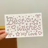 Adesivos criativos de letras vazadas com strass, adesivos decorativos de coração e estrela para o rosto, adesivos de strass para maquiagem de aniversário
