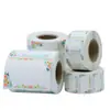 Etiqueta Adhesiva de Precio Sintética Térmica Impermeable Color Flor Papel de Impresión de Etiquetas Etiqueta de Precio de Flor Colorida Linda