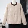 Novo top de outono estilo chinês, jaqueta vintage estampada de gola redonda, casaco curto feminino estiloso estilo chinês jovem