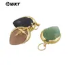 Wt-P2014 Exportação Mais Vendido Pingente Pequena Pedra Preciosa de Obsidiana Ametista Brincos Banhados a Ouro 18K Acessórios para Colar