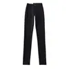 Jeans ajustados de estilo americano con abertura frontal, nuevo estilo básico de primavera y otoño, modernos y versátiles, pantalones pitillo elásticos de tiro alto para mujer