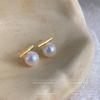 Temperamento simple realmente muchos pendientes de perla gris cáñamo moda para ir al trabajo Joker pendientes coreanos pendientes de alto sentido al por mayor