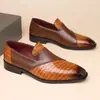 Bestseller de Amazon, Zapatos de Cuero con Cordones Estilo de Negocios para Hombre Tallas Grandes, Zapatos Formales de Negocios sin Cordones - 25317