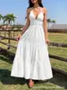 Novo Vestido Longo Liso para Mulheres, Caimento Justo, Comprimento Médio, Adequado para Uso Casual Diário e Festas