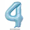 Globos de Aluminio de 40 pulgadas con Número Color Azul Perlado, Empacados Individualmente, para Decoración de Fiesta de Primer Cumpleaños de Bebé
