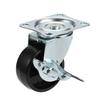 Rueda giratoria de PP ligera transfronteriza con vástago roscado con freno 2 pulgadas rueda con freno lateral con tornillo rueda giratoria universal muebles rueda universal