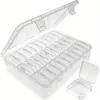 Caja de Almacenamiento Transparente para Cuentas, Caja de Almacenamiento Categorizada y Dividida, Caja de Plástico para Cuentas, Juego de Cajas Cuadradas Pequeñas