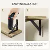 Estante de pared moderno de madera estilo chino hecho de madera de paulownia carbonizada, estante flotante de esquina con combinación de madera de hierro para exhibición en pared
