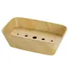 Bandeja Giratoria Caliente para Hot Pot de Imitación Madera Melamina, Bandeja Especial para Servir Carne de Res y Cerdo, Caja Rectangular de Exhibición para Buffet