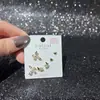 Nuevo Conjunto de Aretes de Múltiples Piezas, Aretes de Mariposa, Circonita Súper Brillante, Galvanizado Ecológico, Aguja de Plata S925, Moda de Invierno