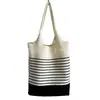 Bolso de mano de lona a rayas tejido con diseño único de nube linda para mujer, bolso de hombro tipo tote tejido de gran capacidad