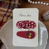 Nuevo Pasador Coreano Rojo de Fresa para Niños, Dulce Clip de Lentejuelas de Otoño para Flequillo Lateral, Accesorios para el Cabello a Cuadros