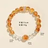 Pulseira de cristal de torre amarela com contas de 8 mm, feminina, minoritária, alto senso, sorte, estilo chinês, pulseira de cristal branco, joias atacado