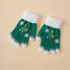 Luvas de Árvore de Natal de Floco de Neve para Crianças Inverno Meninos e Meninas Sem Dedos Tela Sensível ao Toque Peludas Espessadas Luvas Quentes
